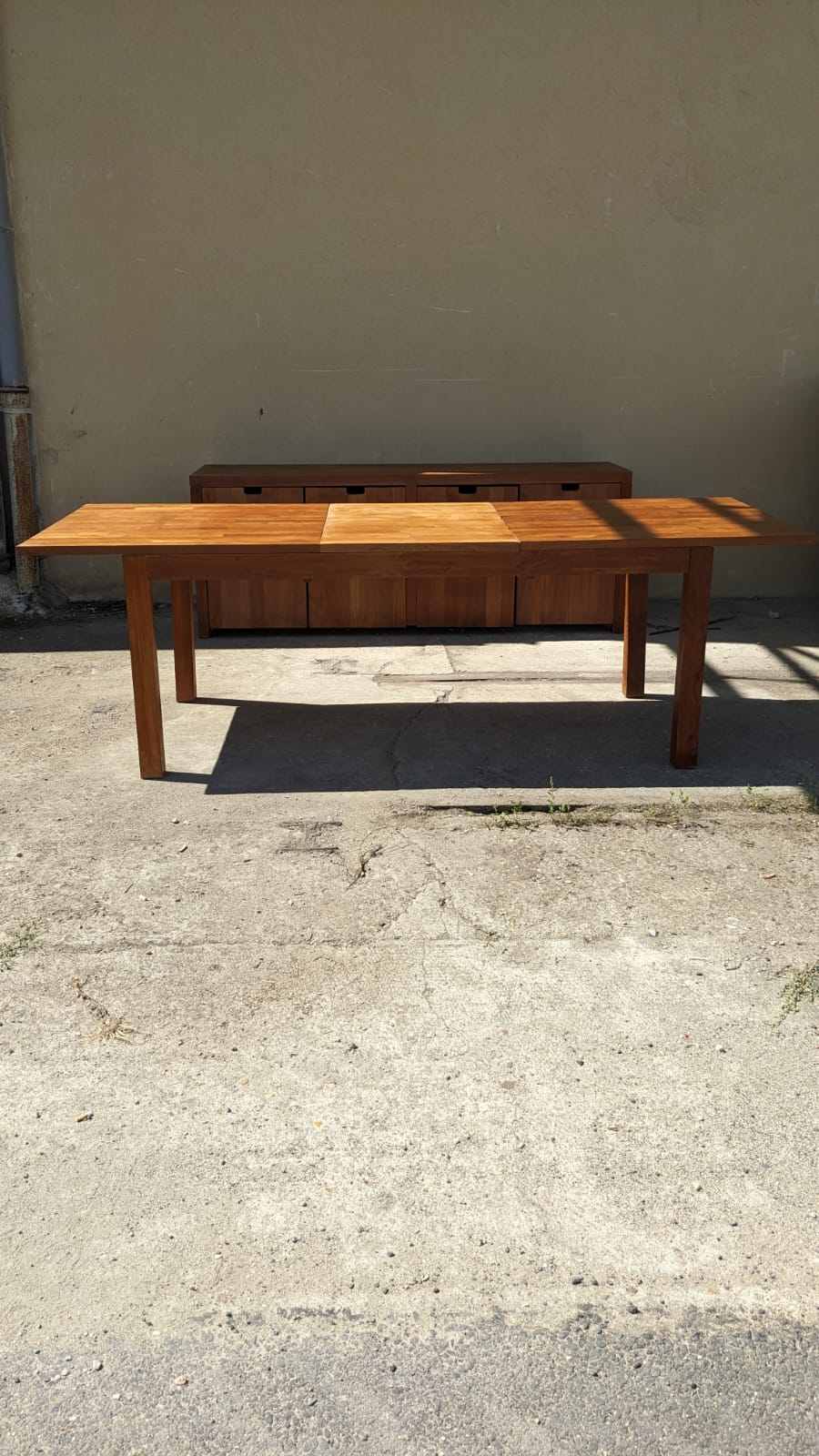 Large dining table with extension
