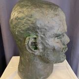 Bust of lenin in green bronze color terracotta large format