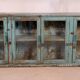 Old sideboard burmese teak enfilade blue-grey patina