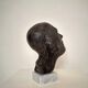 Buste en plâtre peint d'un homme sur une base en marbre, années 1976