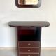 Commode et miroir en laque bordeaux, 1980