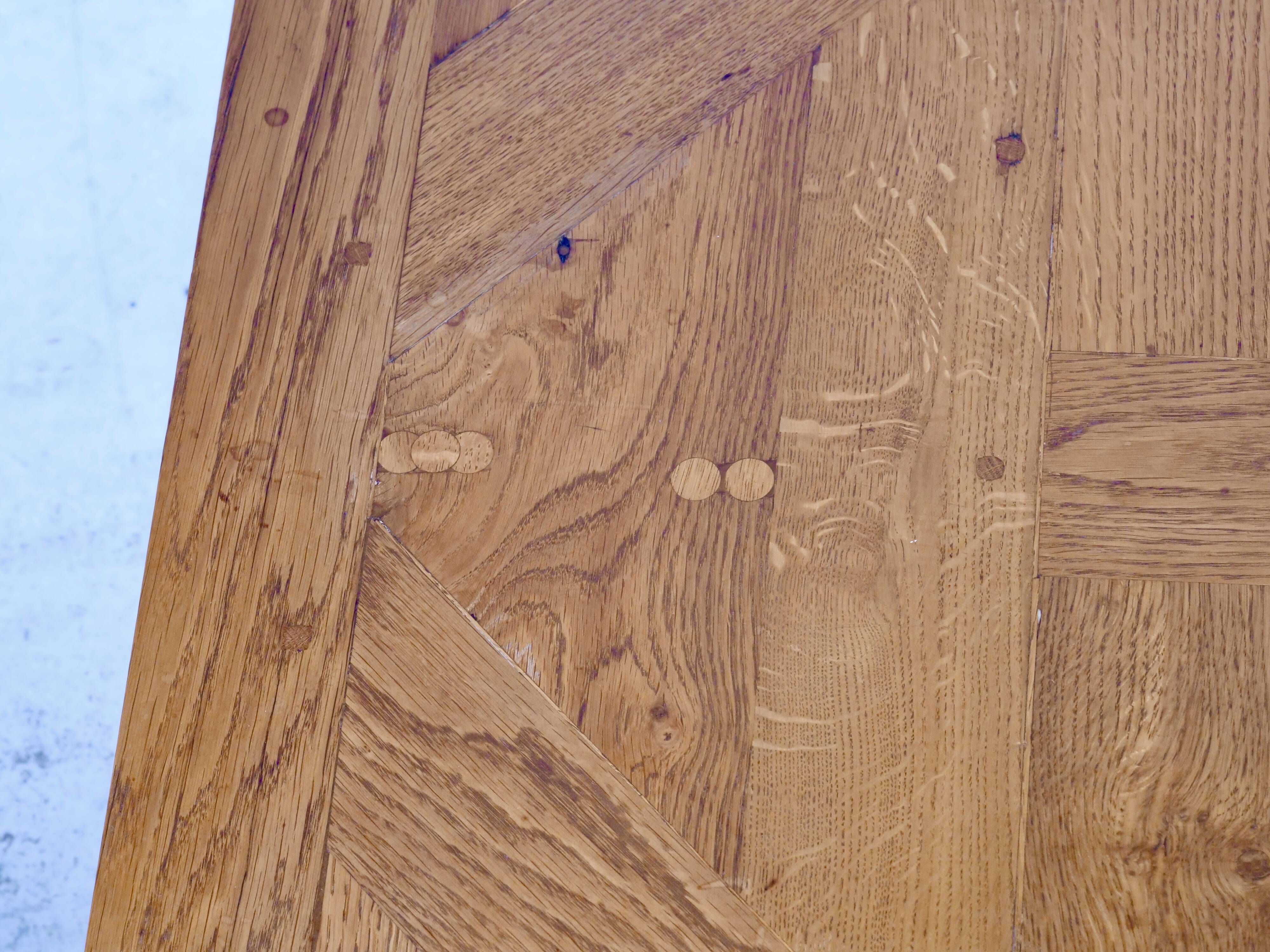 solid oak coffee table Aremberg parquet pattern from the 19th century