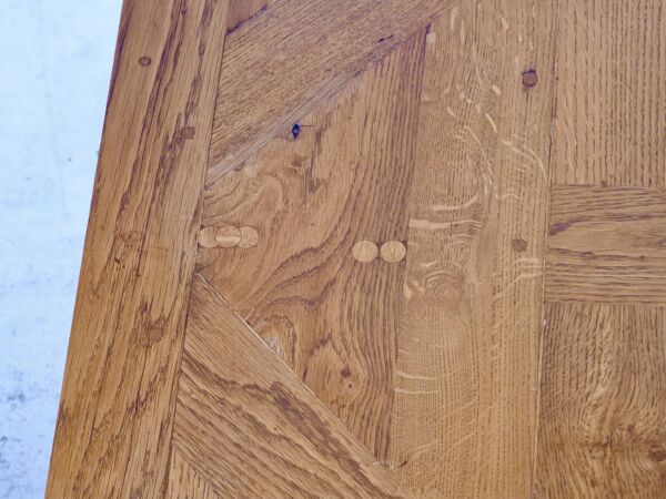 table basse chêne massif Motif Parquet Aremberg du 19e