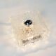 Large pair of 'ice glass' wall lamps by Kaiser Leuchten