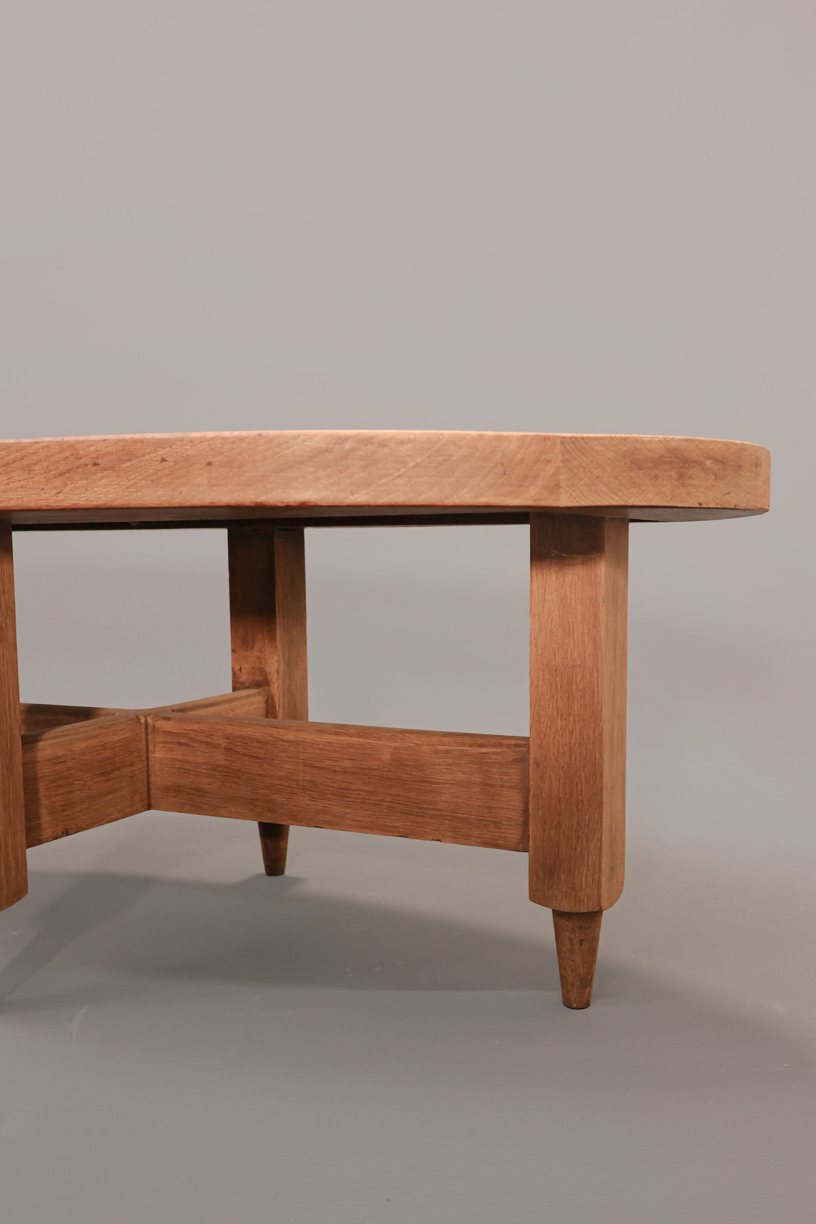 Oak and tile coffee table by Guillerme et Chambron for Votre Maison, 1970s.
