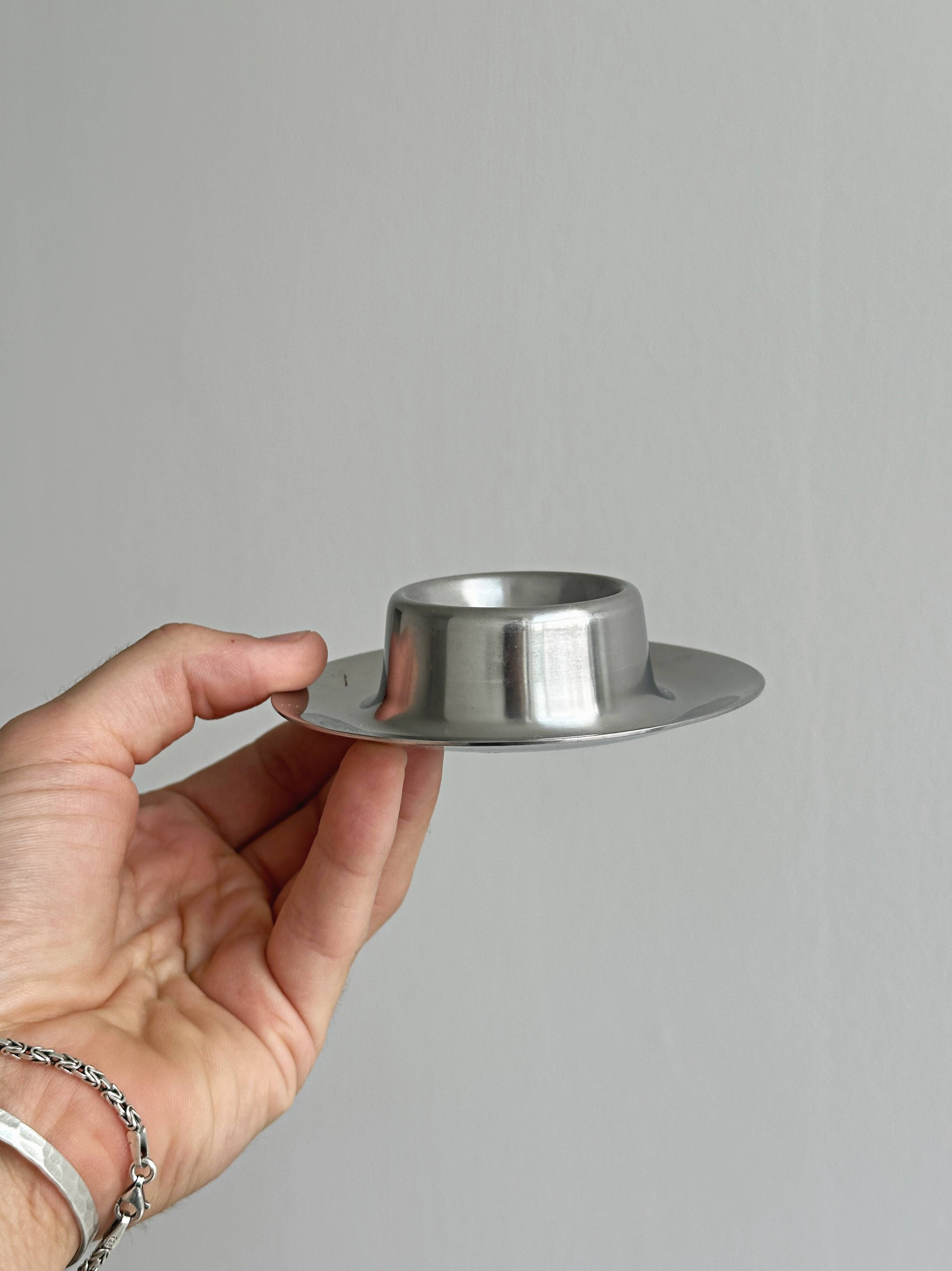 Lot de 4 coquetiers en inox brossé