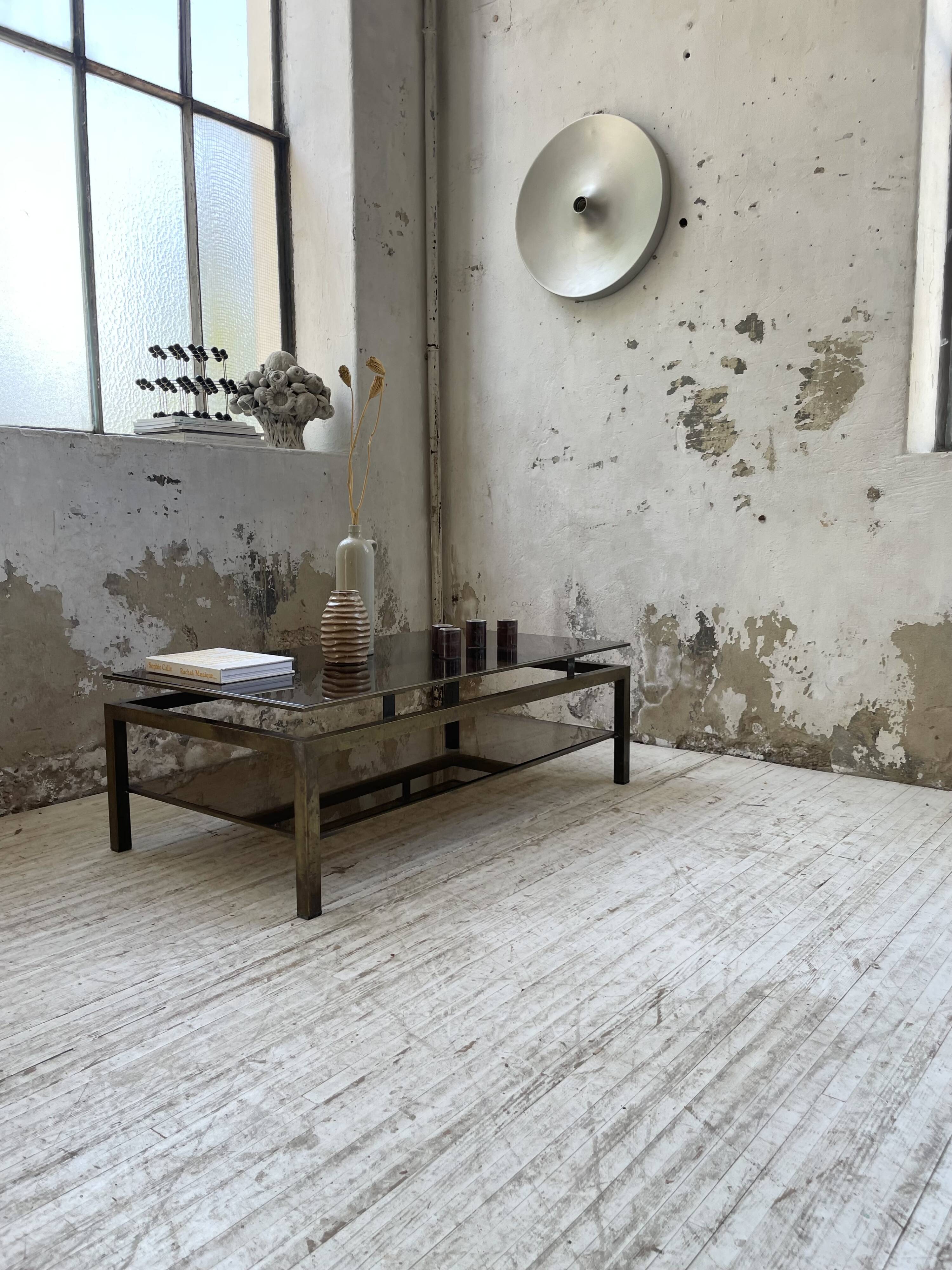 Brass coffee table attributed to Guy Lefevre for Maison Jansen