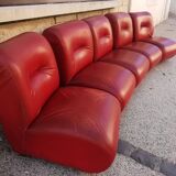 Suite of 5 vintage modular armchairs 60s