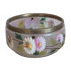 Saladier ancien en verre émaillé et cerclage laiton