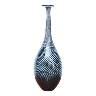 Vase en verre filigrané de Murano, années 50