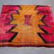 Medium vintage Turkish kilim rug 100x120 cm wool kelim, square 2550