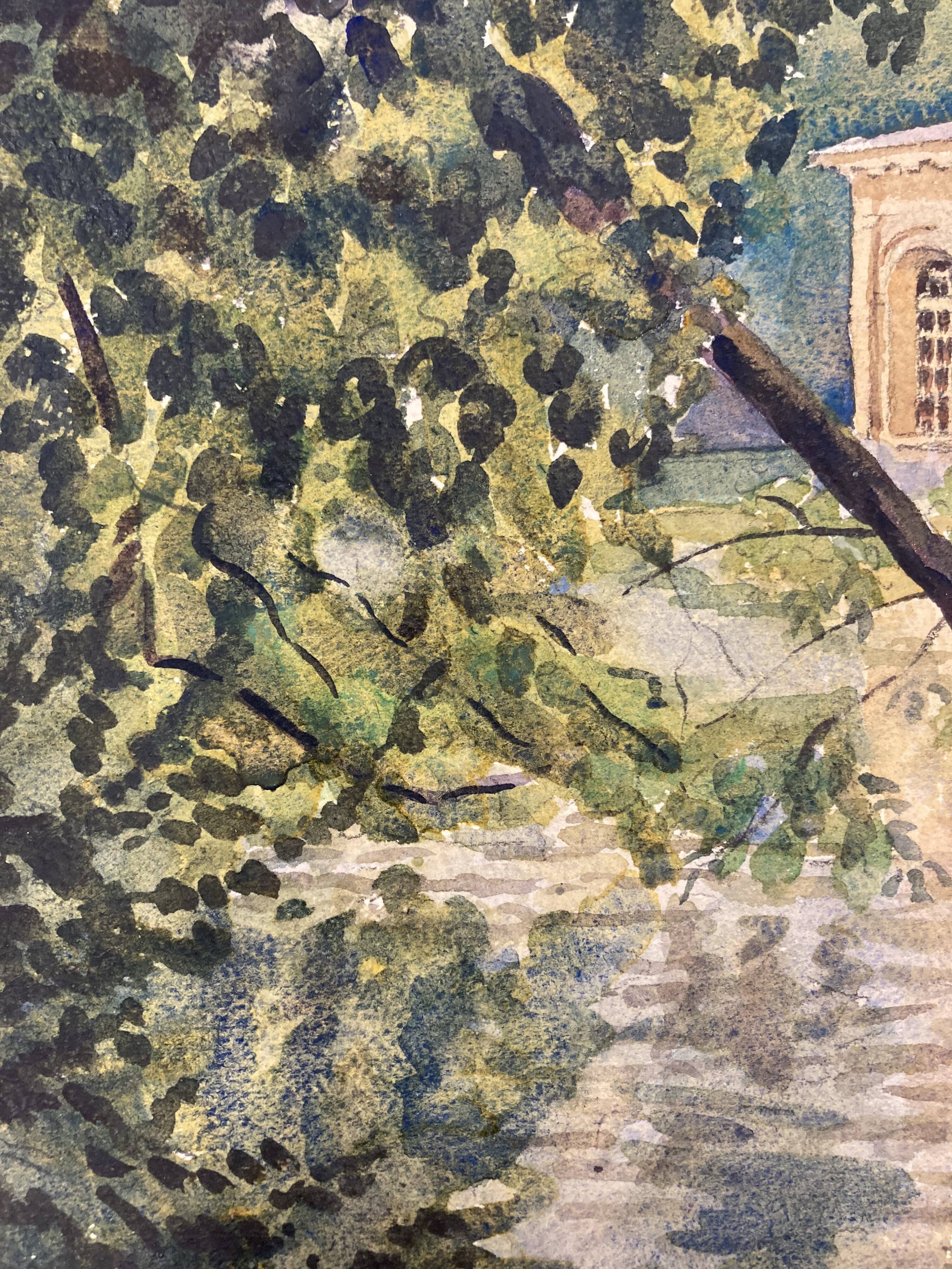 Vintage landscape watercolor