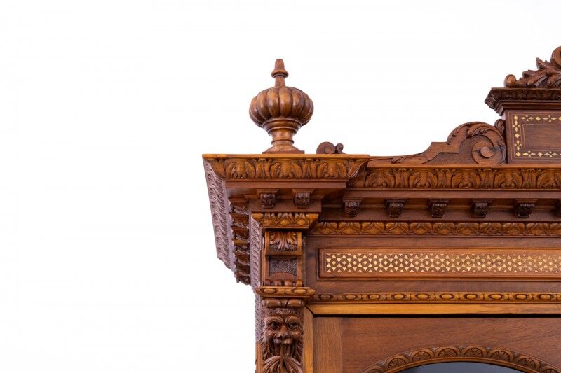 Unique Moorish style bookcase, circa 1870.