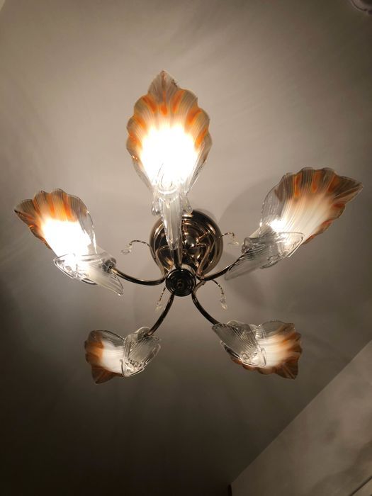 Chandelier to 5 branches art deco 1980