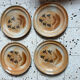 6 assiettes plates en grès 