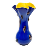 Cobalt blue Murano glass vase by Darius Zarrin
