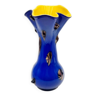 Cobalt blue Murano glass vase by Darius Zarrin