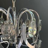 Lustre design en chrome et cristaux de Angelo Gaetano Sciolari. Vers 1970