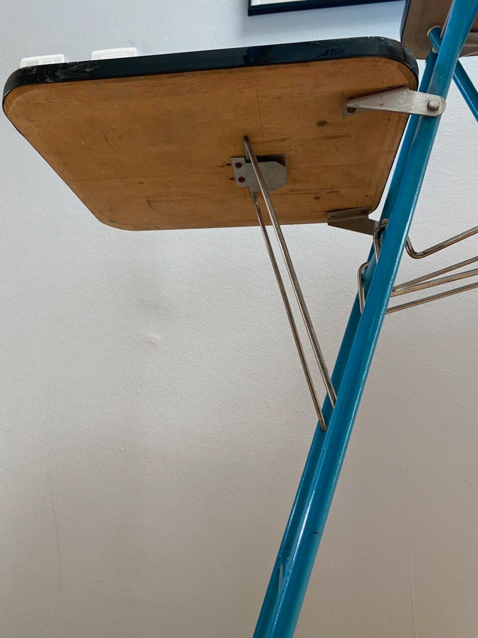Side table or support for video projector in blue formica