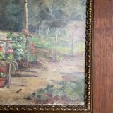 Oil on canvas signed old “Jardin”