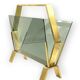 Modern brass magazine rack,  Italy 1970
