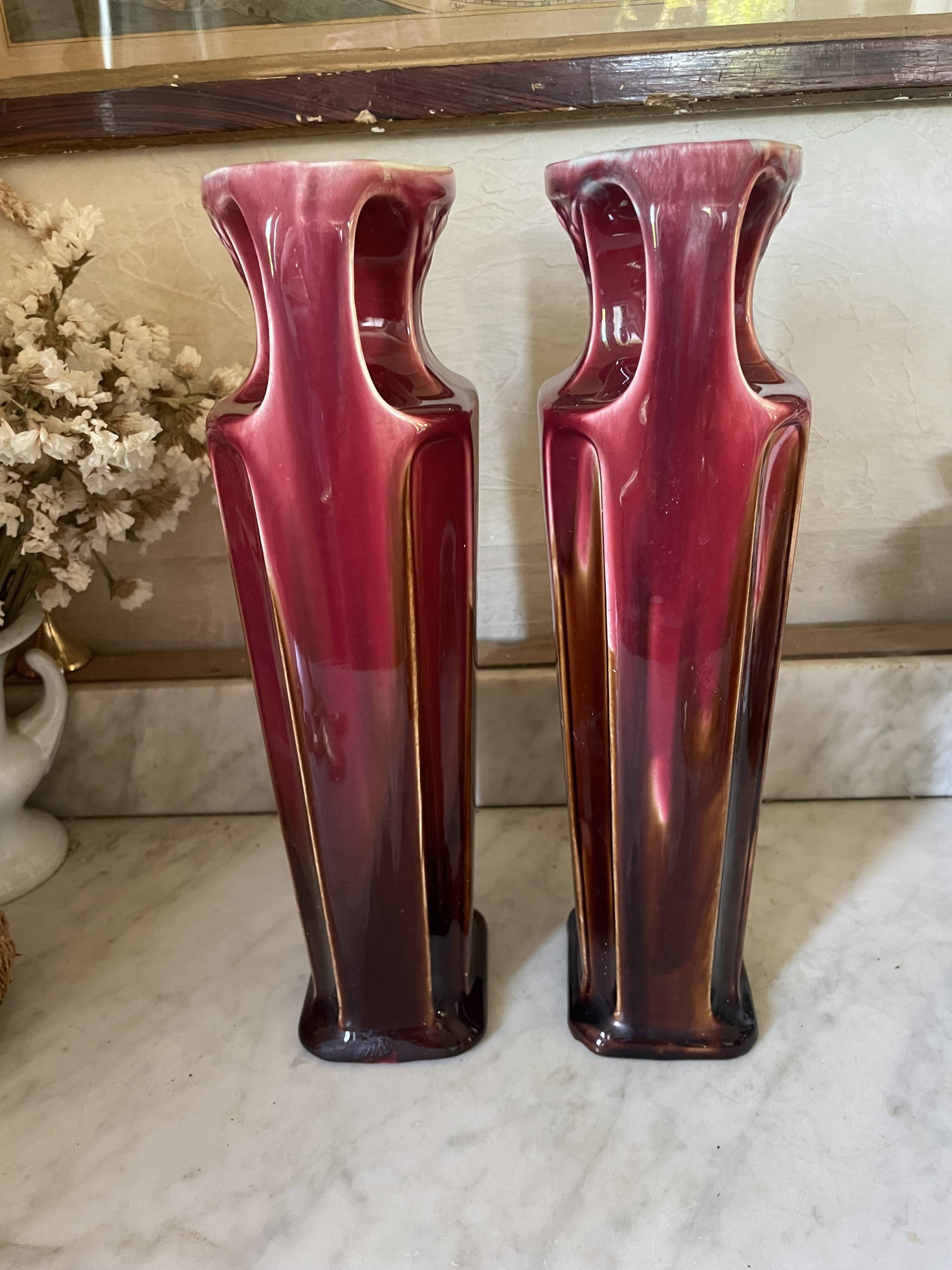 Pair of Orchies Art Deco vases
