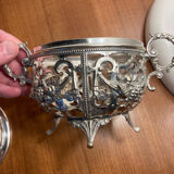 Sugar bowl, silver-plated bonbonnière, late 19th century.