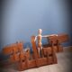 Wooden sewing basket