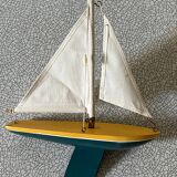 Small wooden sailboat, pretty colors