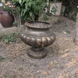 Medici vase with gadroons in cast iron by alfred corneau in charleville, 19th century