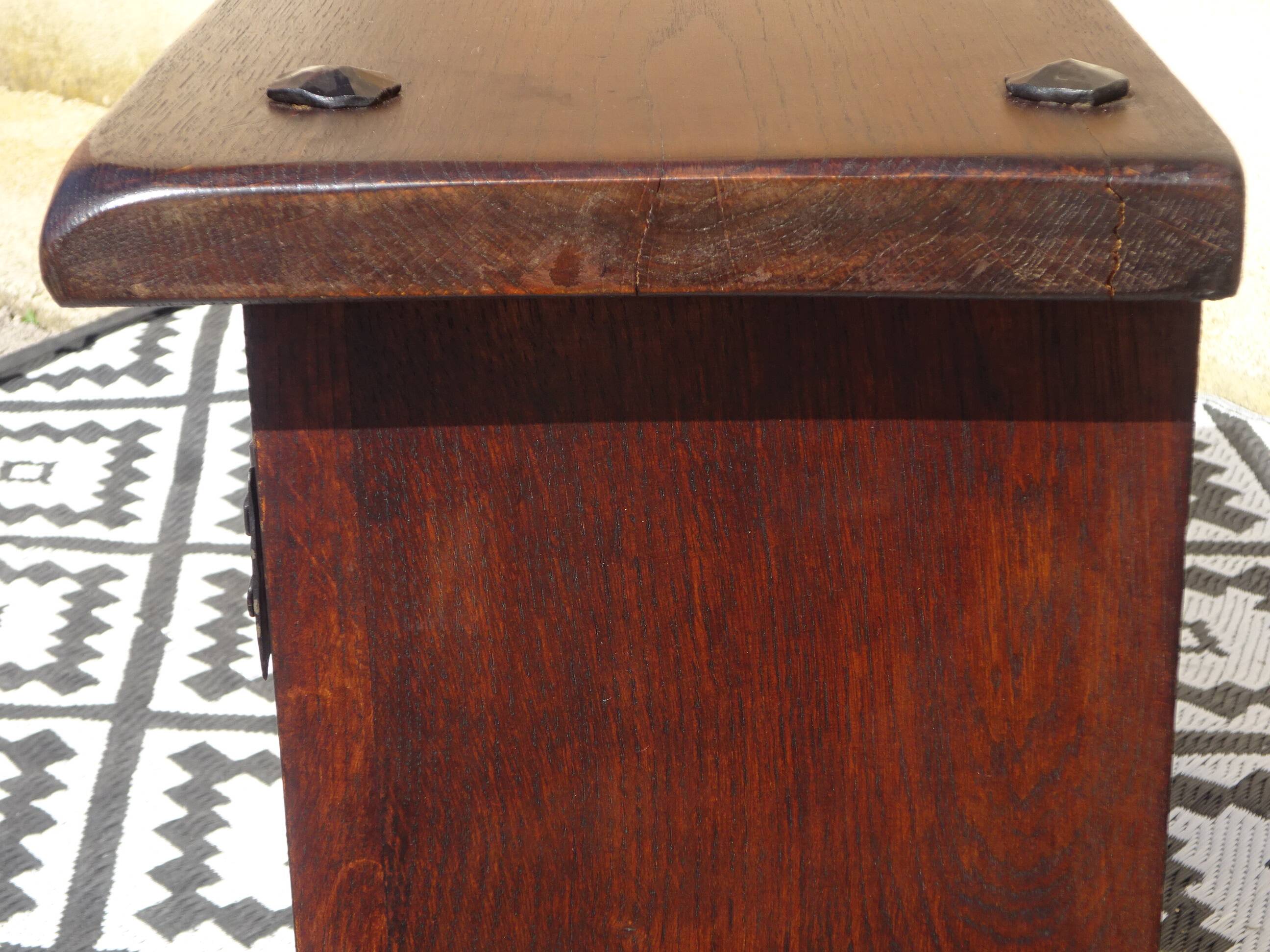 Shallow solid oak sideboard