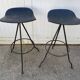 Paire de tabouret de bar artisanal pivotant metal industriel 50s