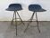 Pair of handcrafted swivel bar stools, industrial metal 50s.