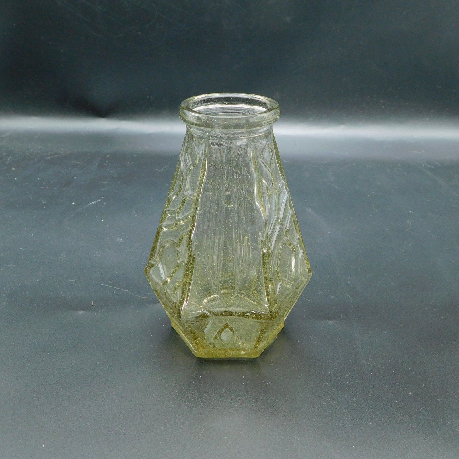 Duo of moulded and bubbled smoked glass vases - Modernism