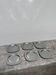 6 flat stainless steel cups