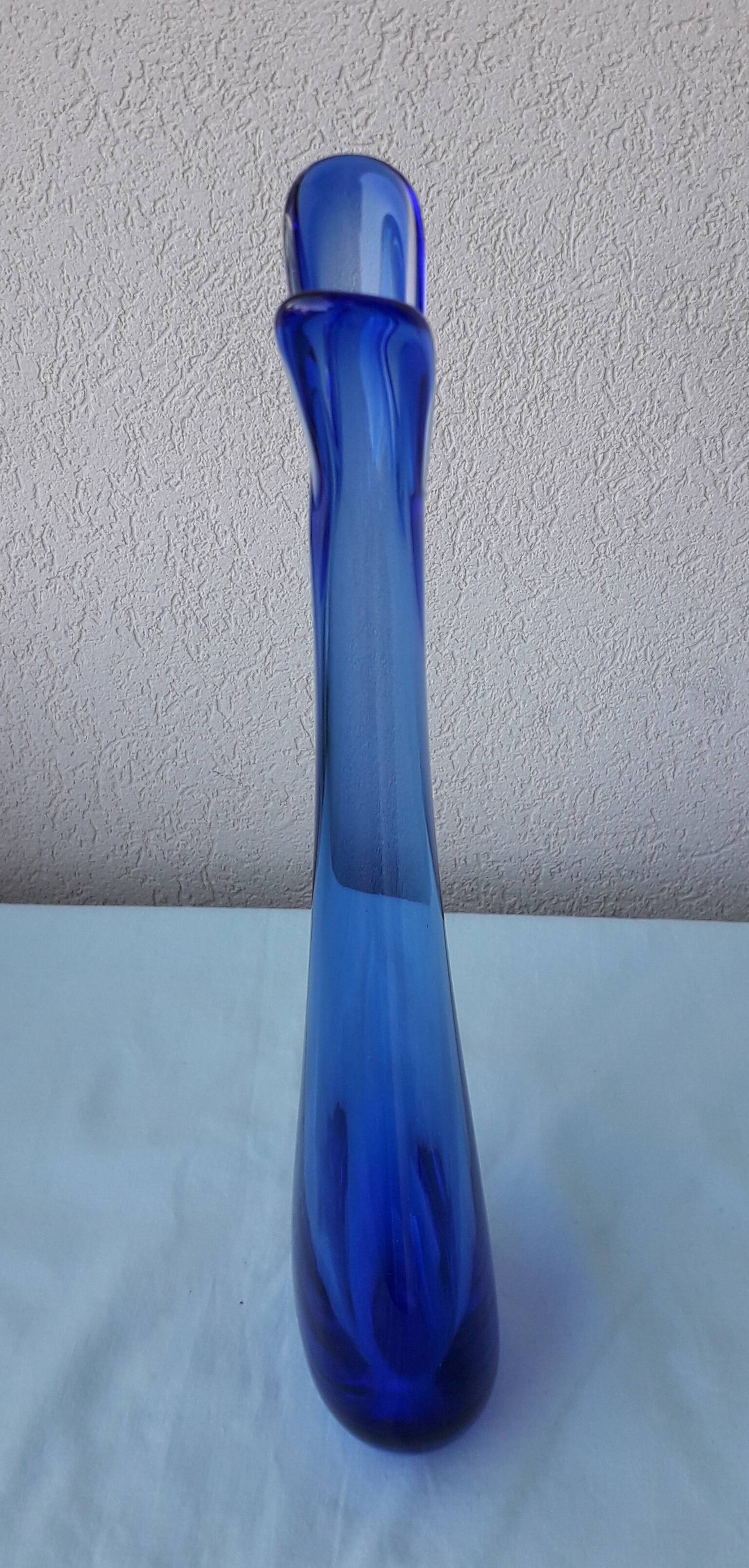 blue glass vase