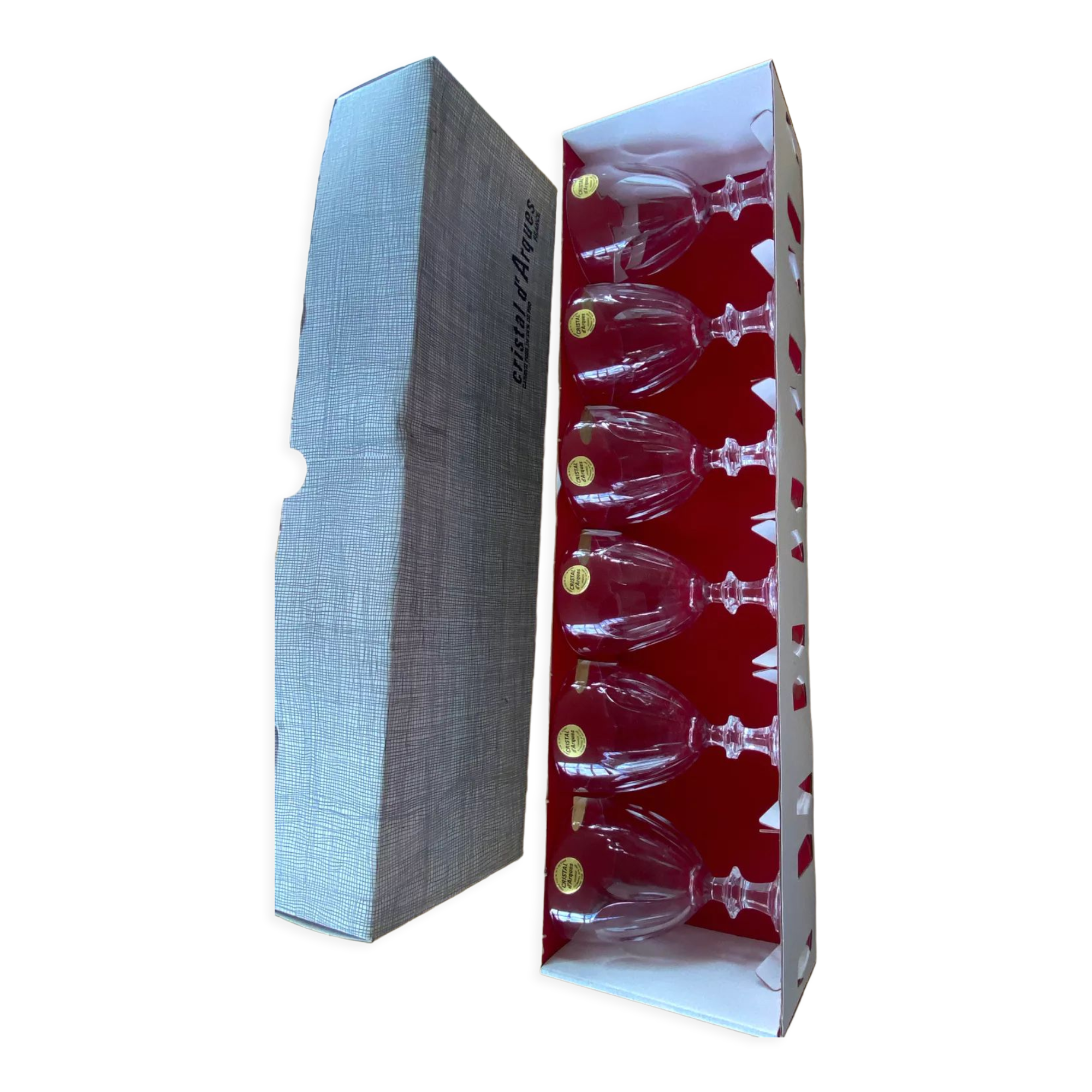 Set of 6 glasses with cristal d'Arques