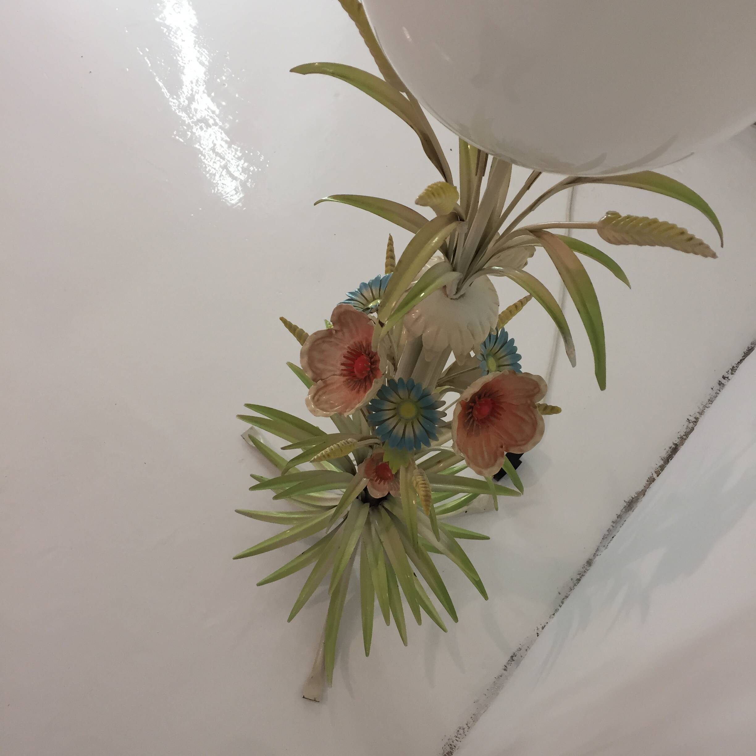 Flower Bouquet Pastel Floor Lamp 1960s Vintage Italian Sheaf Of Wheat Midcentury