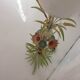 Lampadaire Pastel Bouquet De Fleurs Années 1960 Vintage Italien Gerbe De Blé Midcentury