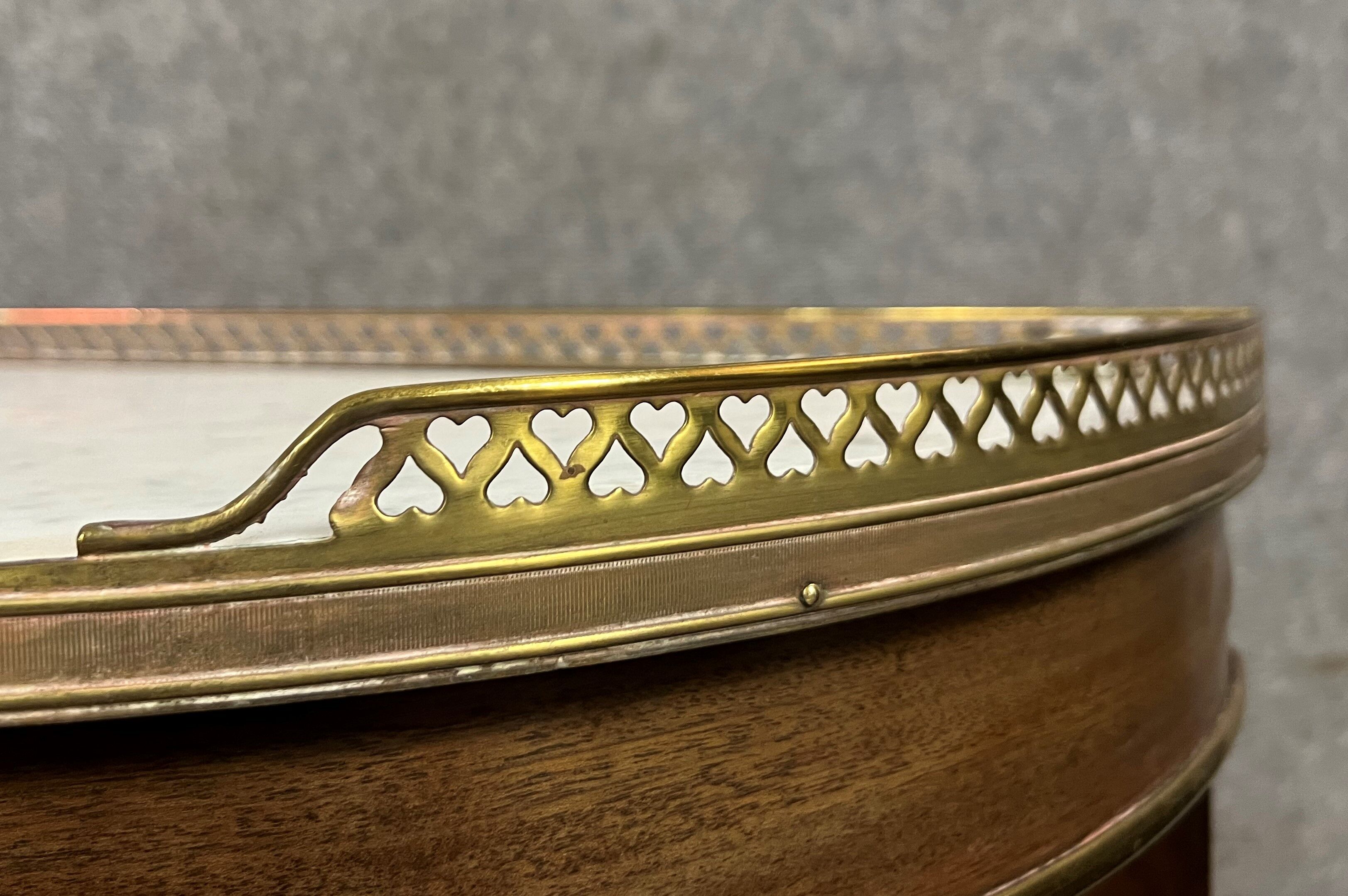 Parisian shelf Louis XVI style half-moon mahogany shape