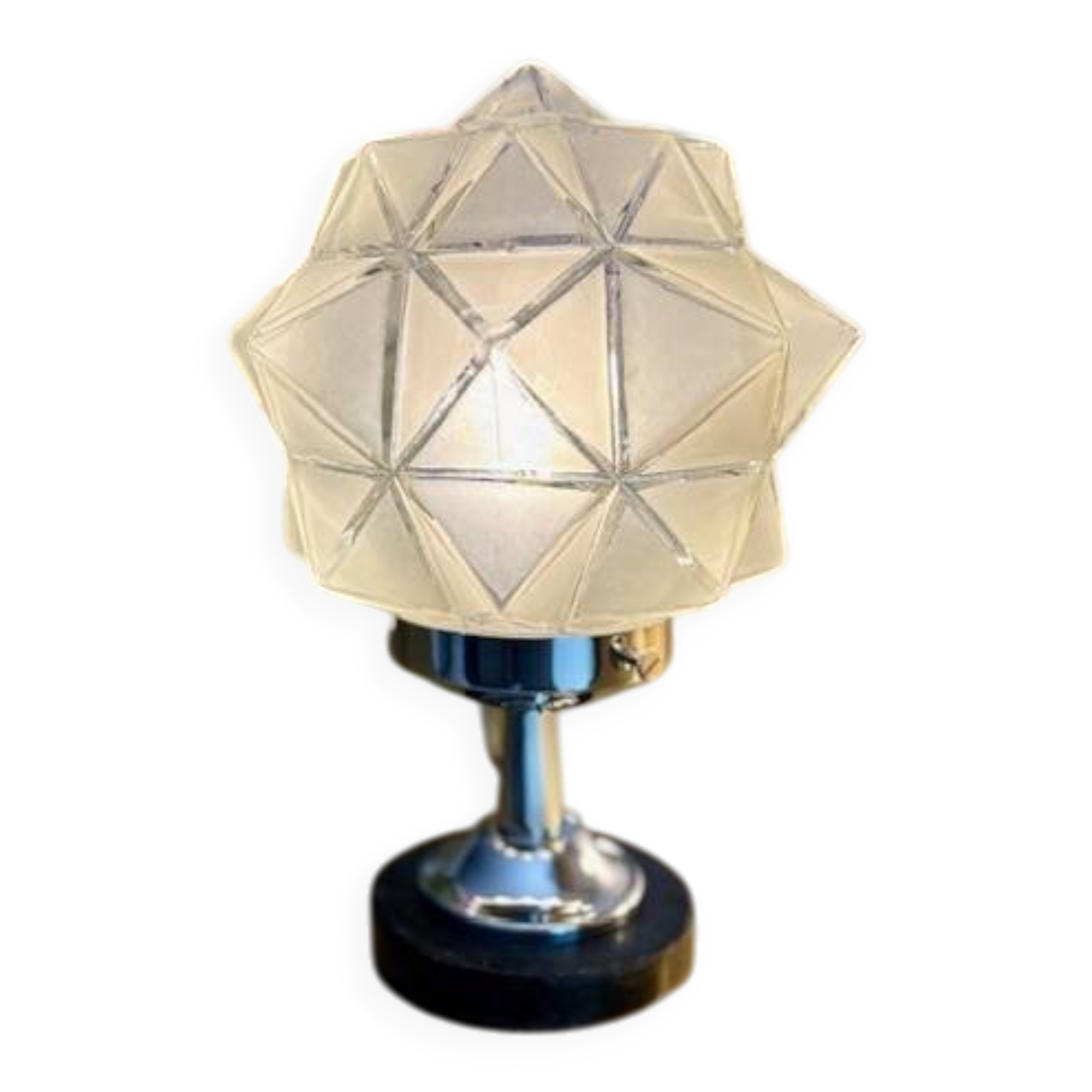 Lampe art déco, globe en forme d'étoile