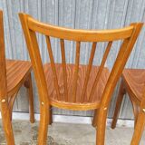 Série de 5 chaises bistrot Baumann signées anciennes