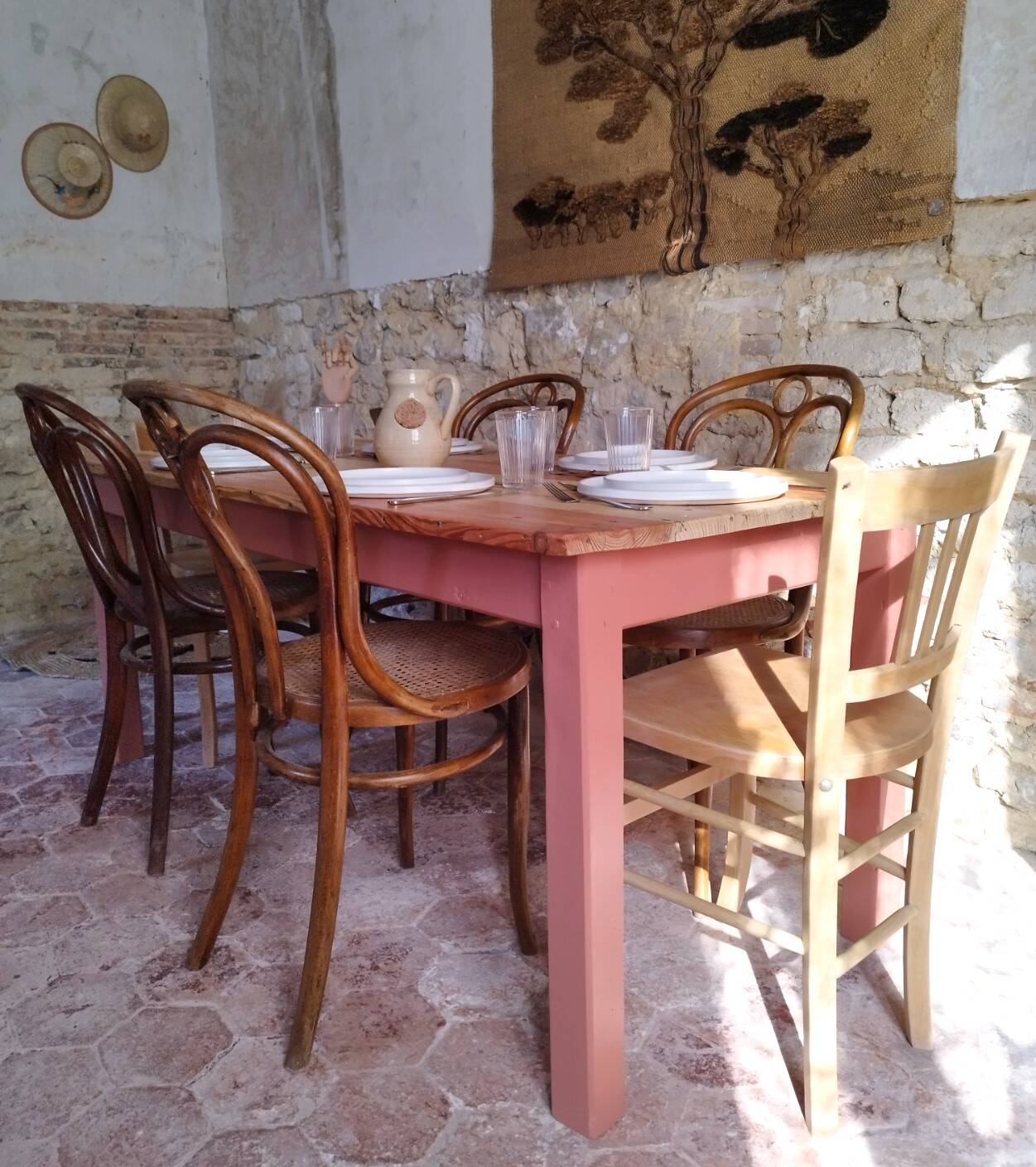 Terracotta farm table