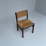 Martin Visser set of six "SE82" wenge and rush dining chairs