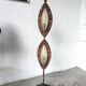 Lampadaire bronze et corde 1970