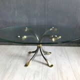 Coffee Table in Brass and Iron by Manfred Bredohl, Germany, 1970s
