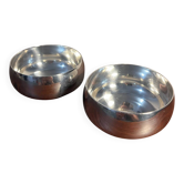 Set of two silver-plated finger bowls from Christofle