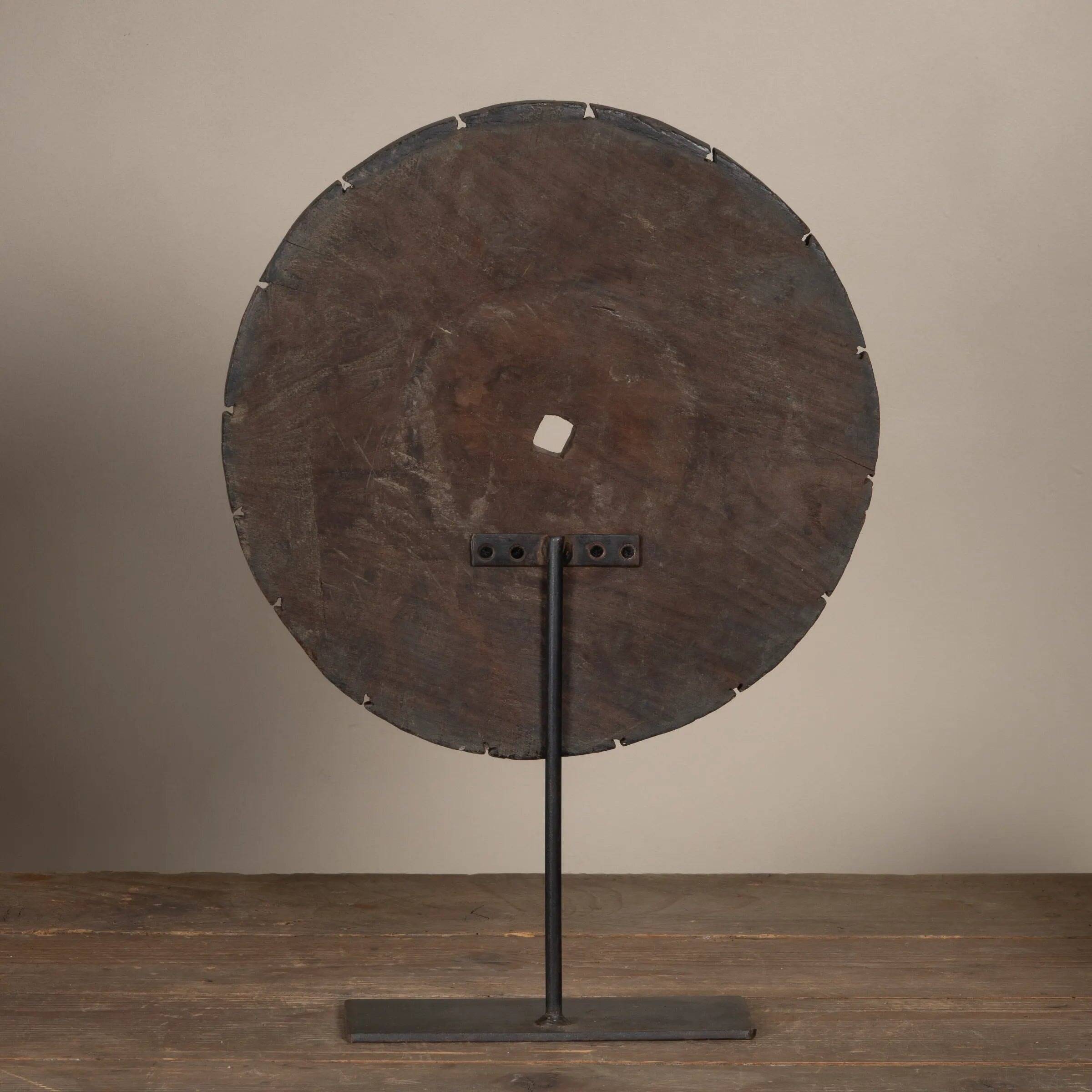 Mandal - Indian wooden wheel on stand no. 2