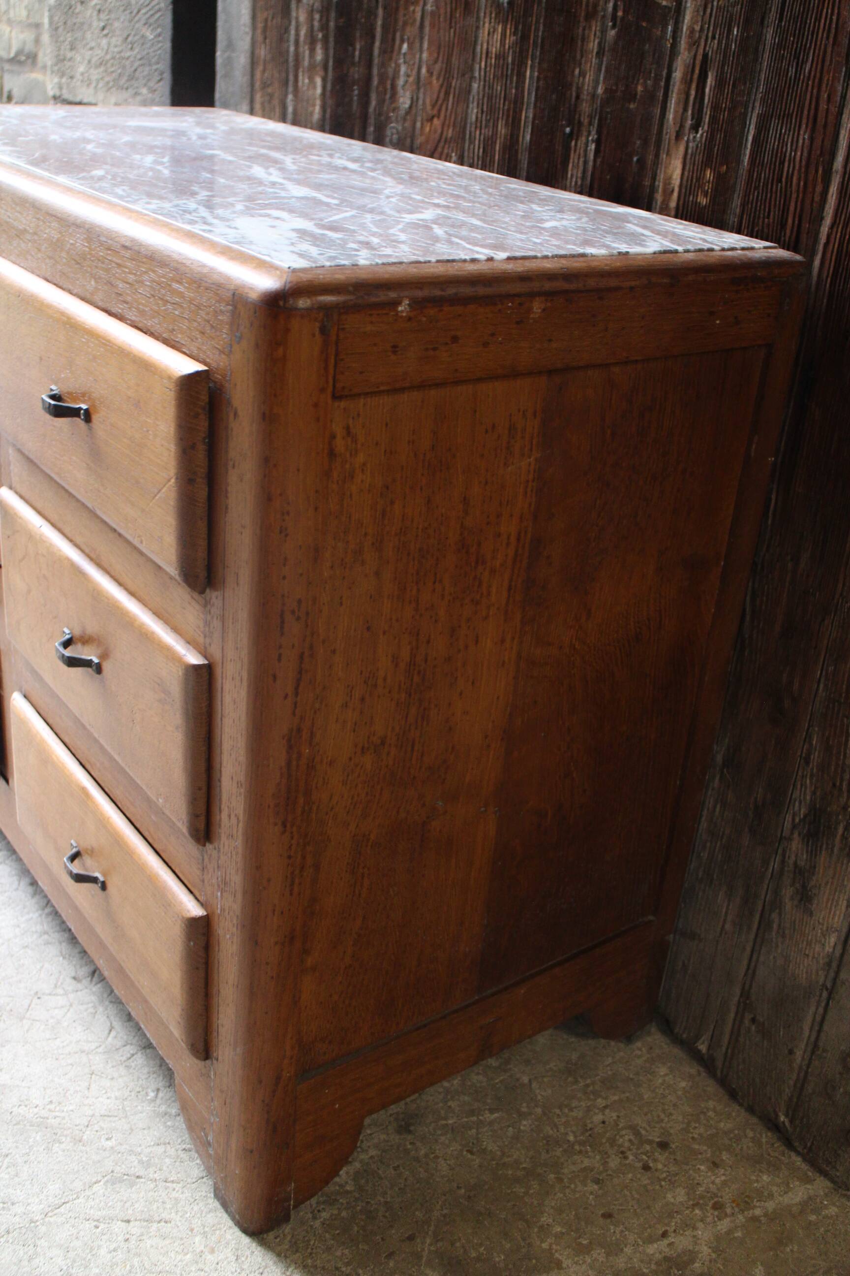 Commode art deco une porte et 3 tiroirs