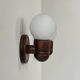 Vintage wall lights, pine and opaline, France, 1980.